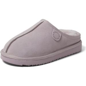 imageFireside by Dearfoams Womens Greta Genuine Shearling Clog Slippers 100 Natural Suede Clogs for Outdoor ampamp IndoorLilac