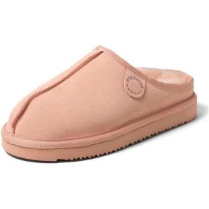 imageFireside by Dearfoams Womens Greta Genuine Shearling Clog Slippers 100 Natural Suede Clogs for Outdoor ampamp IndoorPeach Dust