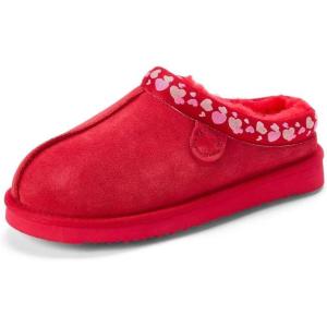 imageFireside by Dearfoams Womens Greta Genuine Shearling Clog Slippers 100 Natural Suede Clogs for Outdoor ampamp IndoorPoppy