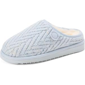 imageFireside by Dearfoams womens Greta Knit and Shearling ClogLight Blue