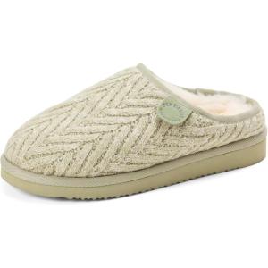 imageFireside by Dearfoams womens Greta Knit and Shearling ClogSeagrass
