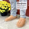 imageDearfoams mens Suede Indoor Outdoor ClogChestnut