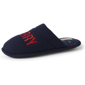 imageDearfoams mens Funny Ugly Christmas Sweater Holiday Scuff SlipperStay Merry