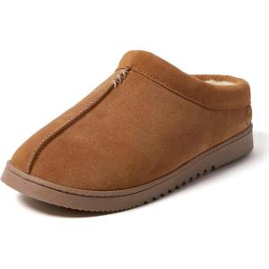 imageDearfoams mens Suede Indoor Outdoor ClogChestnut