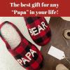 imageDearfoams mens Gifts for Dad Funny Fathers Day Papa Bear SlipperBuffalo Plaid