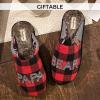 imageDearfoams mens Gifts for Dad Funny Fathers Day Papa Bear SlipperFurry Plaid