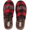 imageDearfoams mens Gifts for Dad Funny Fathers Day Papa Bear SlipperFurry Plaid
