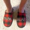 imageDearfoams mens Gifts for Dad Funny Fathers Day Papa Bear SlipperFurry Plaid