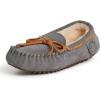 imageFireside by Dearfoams unisexchild Parker Genuine Shearling Indoor and Outdoor MoccasinGrey