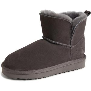 imageFireside by Dearfoams unisexchild Bunbury Genuine Genuine Shearling IndoorOutdoor Folddown BootGrey