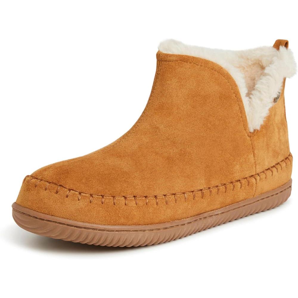 imageDearfoams Mens Memory Foam Indoor House Slippers Brixen Ankle Boot House Shoes  Gifts for MenWhiskey