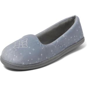imageDearfoams Womens Rebecca Soft Memory Foam Lightweight House Shoes Cozy Loafer with Warm Lining and Wide Widths SlipperGrey Stary Night