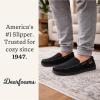 image:imageDearfoams mens Keaton Memory Foam Moccasin Slippers With Indoor and Outdoor Sole and Wide WidthsBlack Perforated
