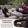 image:imageDearfoams mens Keaton Memory Foam Moccasin Slippers With Indoor and Outdoor Sole and Wide WidthsBlack Perforated