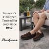 image:imageDearfoams mens Keaton Memory Foam Moccasin Slippers With Indoor and Outdoor Sole and Wide WidthsCoffee Microsuede