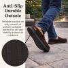 image:imageDearfoams mens Keaton Memory Foam Moccasin Slippers With Indoor and Outdoor Sole and Wide WidthsCoffee Twill