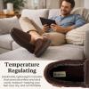 image:imageDearfoams mens Keaton Memory Foam Moccasin Slippers With Indoor and Outdoor Sole and Wide WidthsCoffee Twill