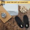 image:imageDearfoams mens Keaton Memory Foam Moccasin Slippers With Indoor and Outdoor Sole and Wide WidthsNavy Twill
