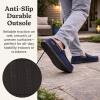 image:imageDearfoams mens Keaton Memory Foam Moccasin Slippers With Indoor and Outdoor Sole and Wide WidthsNavy Twill