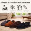 image:imageDearfoams mens Keaton Memory Foam Moccasin Slippers With Indoor and Outdoor Sole and Wide WidthsPavement Microsuede