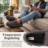 image:imageDearfoams mens Keaton Memory Foam Moccasin Slippers With Indoor and Outdoor Sole and Wide WidthsPavement Microsuede