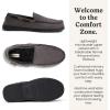 image:imageDearfoams mens Keaton Memory Foam Moccasin Slippers With Indoor and Outdoor Sole and Wide WidthsPavement Microsuede