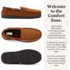 image:imageDearfoams mens Keaton Memory Foam Moccasin Slippers With Indoor and Outdoor Sole and Wide WidthsTan Perforated
