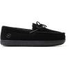 image:imageDearfoams Mens Hudson Genuine Suede Memory Foam Moccasin With Tie SlipperBlack 2