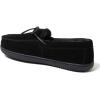 image:imageDearfoams Mens Hudson Genuine Suede Memory Foam Moccasin With Tie SlipperBlack 2