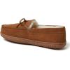 image:imageDearfoams Mens Hudson Genuine Suede Memory Foam Moccasin With Tie SlipperChestnut 2