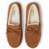 image:imageDearfoams Mens Hudson Genuine Suede Memory Foam Moccasin With Tie SlipperChestnut 2
