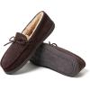 image:imageDearfoams Mens Hudson Genuine Suede Memory Foam Moccasin With Tie SlipperCoffee 2