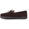 image:imageDearfoams Mens Hudson Genuine Suede Memory Foam Moccasin With Tie SlipperCoffee 2