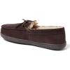 image:imageDearfoams Mens Hudson Genuine Suede Memory Foam Moccasin With Tie SlipperCoffee 2