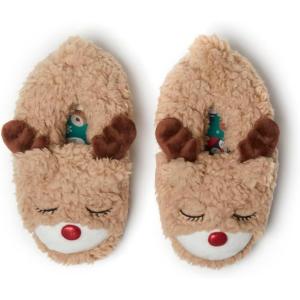 image:imageDearfoams Kids Kids Toddlers Whimsical Animal Critter Washable SlipperKids Reindeer