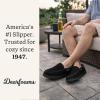 image:imageDearfoams Mens Keaton Memory Foam Indoor Outdoor Moccasin With Wide Widths SlipperBlack Microsuede