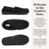 image:imageDearfoams Mens Keaton Memory Foam Indoor Outdoor Moccasin With Wide Widths SlipperBlack Microsuede