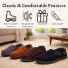 image:imageDearfoams Mens Keaton Memory Foam Indoor Outdoor Moccasin With Wide Widths SlipperBlack Microsuede