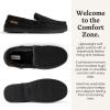 image:imageDearfoams Mens Keaton Memory Foam Indoor Outdoor Moccasin With Wide Widths SlipperBlack Twill