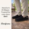image:imageDearfoams Mens Keaton Memory Foam Indoor Outdoor Moccasin With Wide Widths SlipperBlack Twill