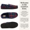 image:imageDearfoams Mens Keaton Memory Foam Indoor Outdoor Moccasin With Wide Widths SlipperBlue Plaid