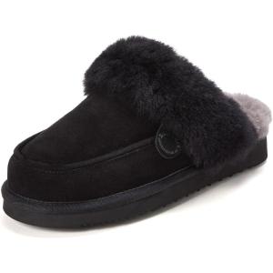 image:imageDearfoams Womens Melville Genuine Shearling ScuffBlack