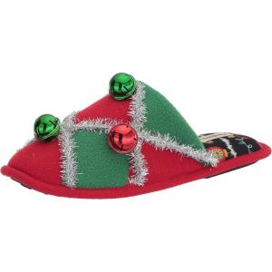 image:imageDearfoams Womens Ugly Sweater Closed Toe Scuff SlipperBells  Argyle