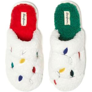 image:imageDearfoams Womens Ugly Sweater Closed Toe Scuff SlipperChristmas Lights