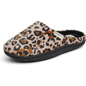 image:imageDearfoams womens Leslie Washable Memory Foam Terry Clog With Wide WidthsLeopard Velour