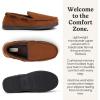 image:imageDearfoams Mens Keaton Memory Foam Moccasin Slippers With Indoor and Outdoor Sole and Wide WidthsChestnut Microsuede