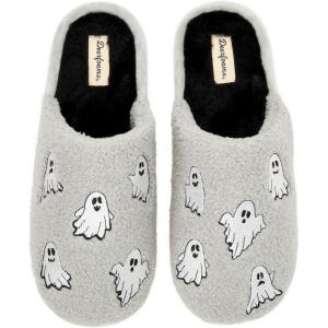 image:imageDearfoams Unisex Adult Spooky Fuzzy Halloween Pumpkin Jack O LanternGrey Ghost