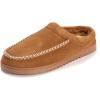 image:imageDearfoams Mens House Slipper Memory Foam Suede Clog  Beckett Breathable Indoor ShoesChestnut