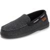 image:imageDearfoams Mens Keaton Memory Foam Indoor Outdoor Moccasin With Wide Widths SlipperBlack Heather