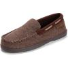 image:imageDearfoams Mens Keaton Memory Foam Indoor Outdoor Moccasin With Wide Widths SlipperBrown Heather